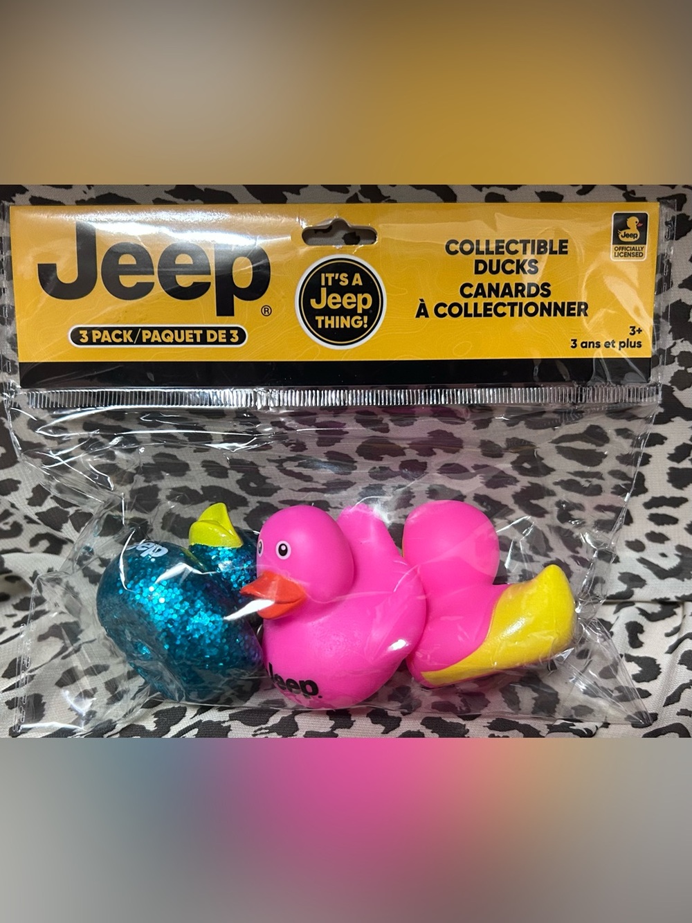 Jeep - 3 Pack - Collectible Rubber Ducks - Pink/Pink Hoodie/Blue Glitter